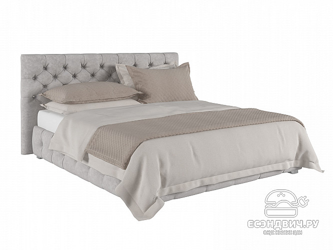 Кровать 180 мягк. Мирабель (Велюр Opera Dove (AT)/Ps/Mb