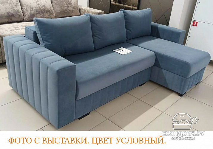Диван Vitorio угл. 2,5х1,6 (Велюр Evita Pistachio (AT)/Ps/Pr