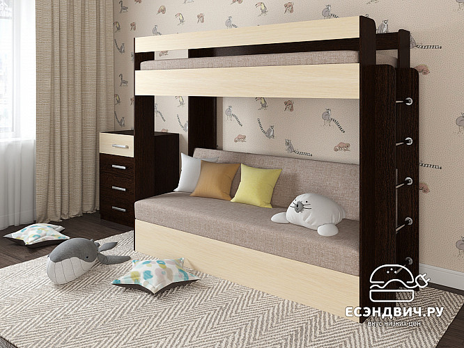 Матрац с чехлом 80*190*10 "Лаворо" (ППУ) (Рогожка Savana Plus Mocca (АТ))