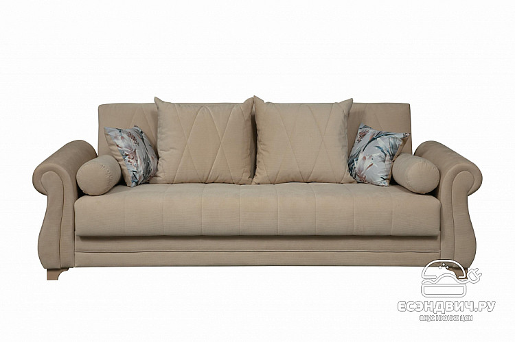 Диван-книжка "Голди" (Велюр киви Латте/Микровелюр Италия/Микровельвет Крем) -Ол/Прт