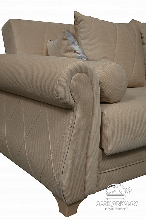 Диван-книжка "Голди" (Велюр киви Латте/Микровелюр Италия/Микровельвет Крем) -Ол/Прт