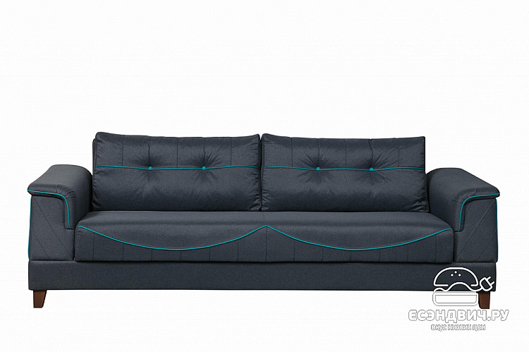 Диван-книжка "Джейн" (Жаккард Серый/Жаккард Бирюза) -Ол/Прд