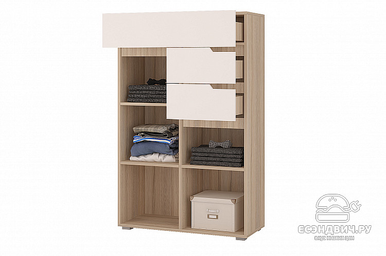 Детская 4 предм. "Атланта" (МДФ) (Сонома/Белый софт) /Gnt/Ант