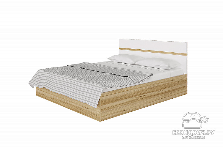 Спальный гарнитур 5 предм. с подъёмн.мех. "Милена" (МДФ) (Дуб золотой/Белый глянец) /Gnt/Нс