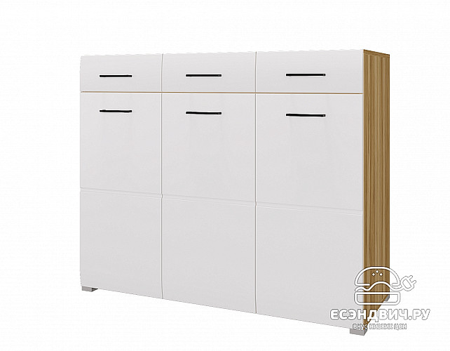 Спальный гарнитур 5 предм. с подъёмн.мех. "Милена" (МДФ) (Дуб золотой/Белый глянец) /Gnt/Нс