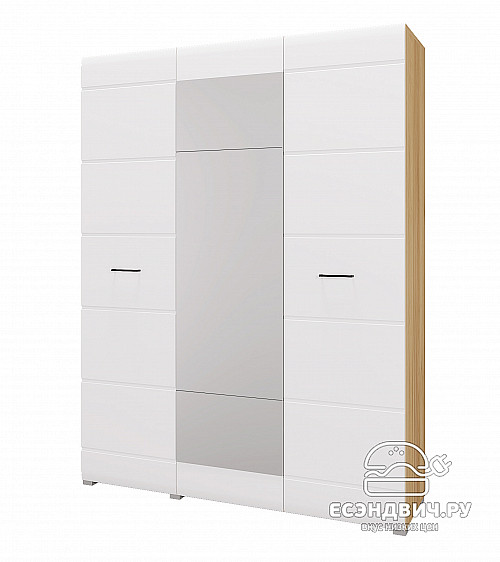 Спальный гарнитур 5 предм. с подъёмн.мех. "Милена" (МДФ) (Дуб золотой/Белый глянец) /Gnt/Нс