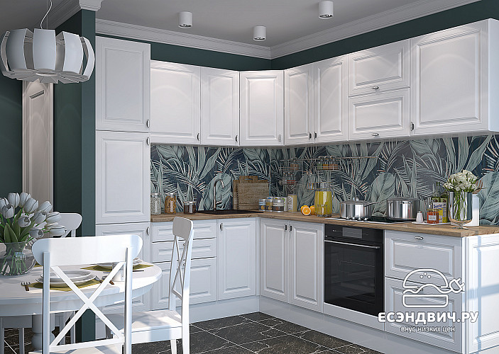 Тумба 50 (2ящ.) со столеш. "Форд" (МДФ) (Белый Софт) /Gnt/Ev/М28