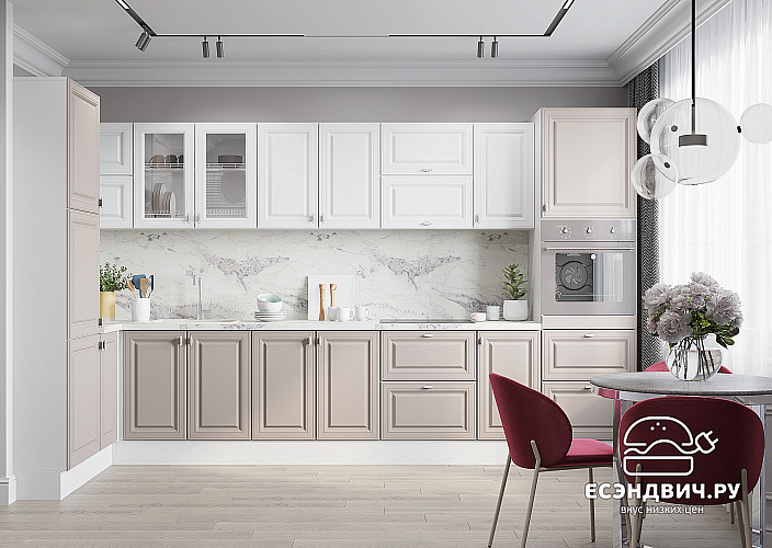 Шкаф 40 "Форд" (МДФ) (Белый Софт/Стекло) /Gnt/Ev/М31