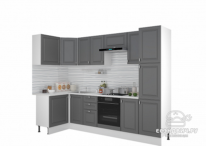 Тумба 60 (2ящ.) без столеш. "Форд" (МДФ) (Графит Софт) /Gnt/Ev/М29