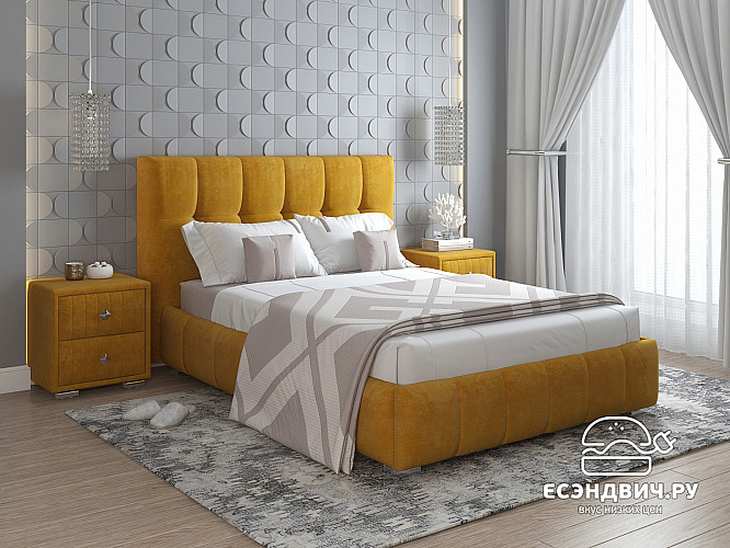 Кровать 160 мягк. just Марокко (Велюр Opera Gold (AT)/Ja