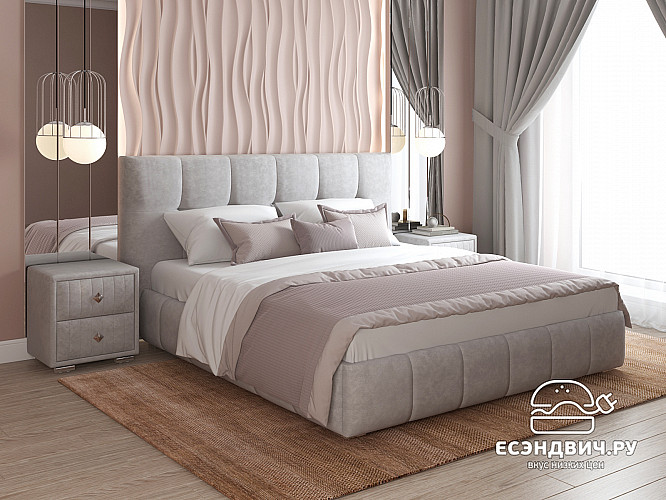 Кровать 200 мягк. just Марокко (Велюр Opera Dove (AT)/Ja