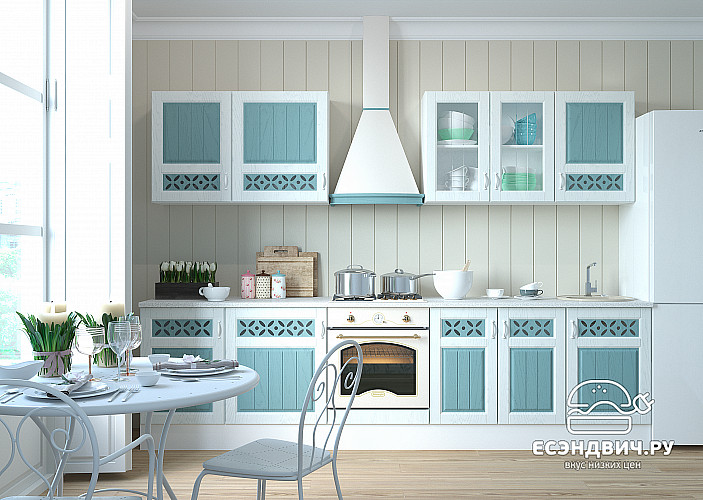 Тумба 60 без столеш./мойка "Прованс" (МДФ) (Арктик/Мурено) /Gnt/Km/М19