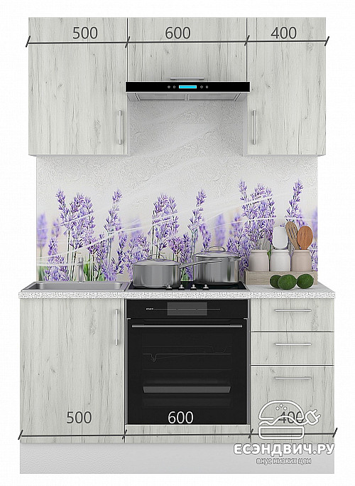 Шкаф 80 верхнее откр."Герда" (Белый Крафт) /Gnt/Ep/М27