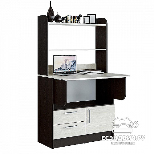 Стол со стеллажом "Рокки" (Венге/Лоредо) /BTS/Рк