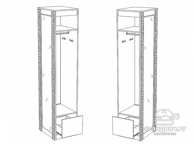 Прихожая 0,56 "Мона" (Ясень белый) /BTS/Мн ВШ-05
