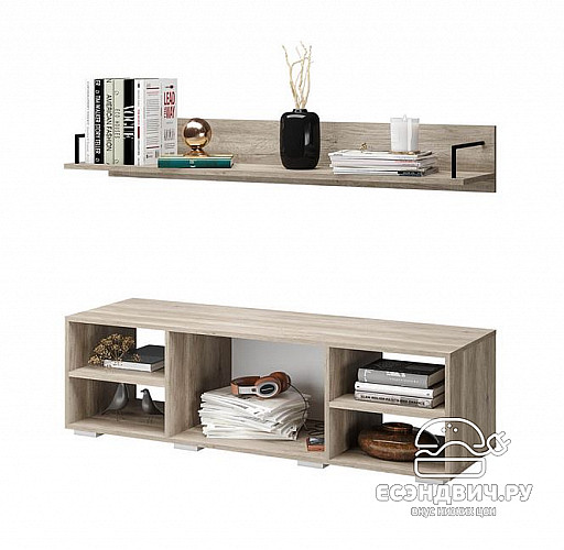 Тумба ТВ "Тимми" (Дуб каньон/Белый глянец) /BTS/Нм ТБ-16