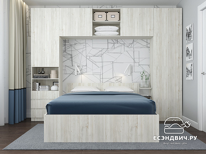 Кровать 1600 "Depo apart" (Сосна винтерберг) D_Dp