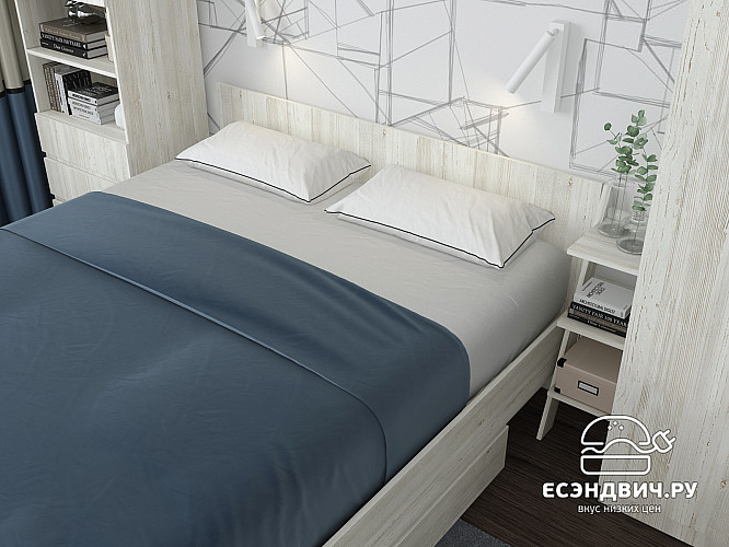 Кровать 1600 "Depo apart" (Сосна винтерберг) D_Dp