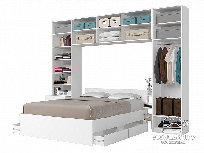 Спальный гарнитур 5 предм. 3200*2410 "Depo apart" (Венге/Дуб Аризона) D_Dp