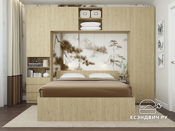 Спальный гарнитур 5 предм. 3200*2410 "Depo apart" (Пикард) D_Dp