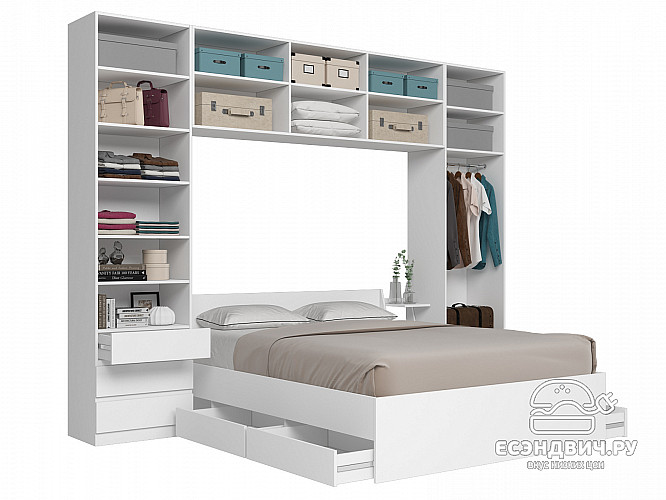 Спальный гарнитур 5 предм. 3200*2410 "Depo apart" (Слива валлис) D_Dp