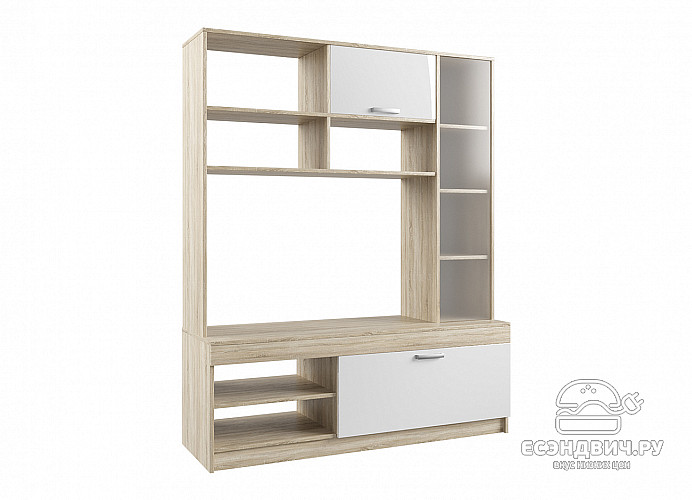 Гостиная 1,4 "Селин" (Дуб Сонома/Белый глянец) -DSV/Сф/СЦС 1400.1