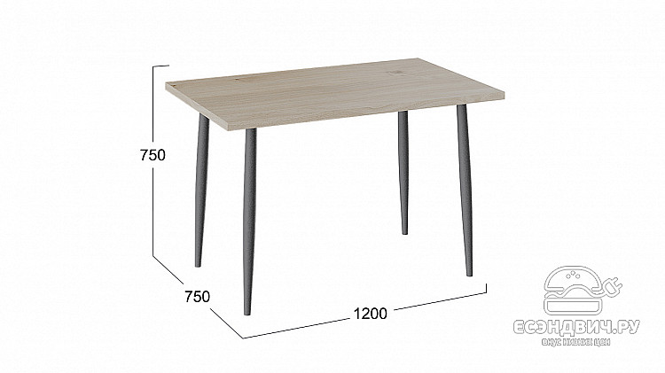 Стол "Foggy" (Дуб Эврика/Графит) -Tr-Нвд