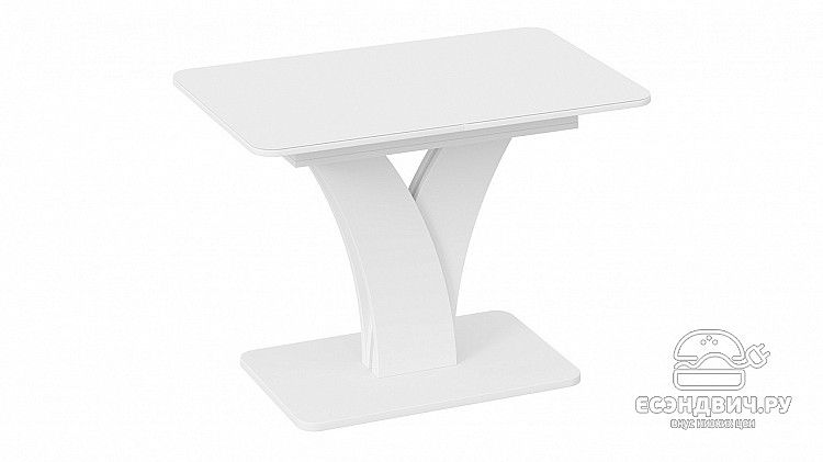 Стол раздвижной "Lucy" (Белый/Стекло белое матовое) -Tr-Лкс2