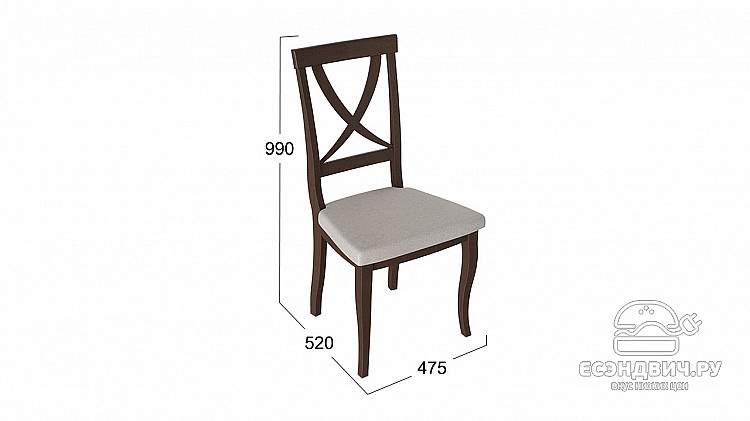 Стул cross "Province" (Орех темный/Рогожка Серая №110) -Tr-Лн2