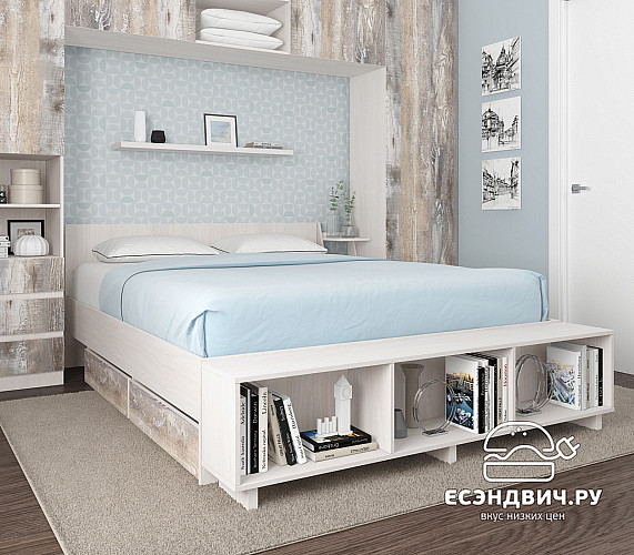 Тумба к изножью кровати "Depo apart" (Анкор белый) D