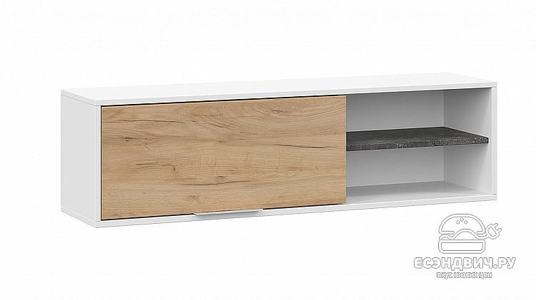 Полка настенная "Robin" (Белый/Дуб Крафт золотой/Ателье темный) Tr-Ch