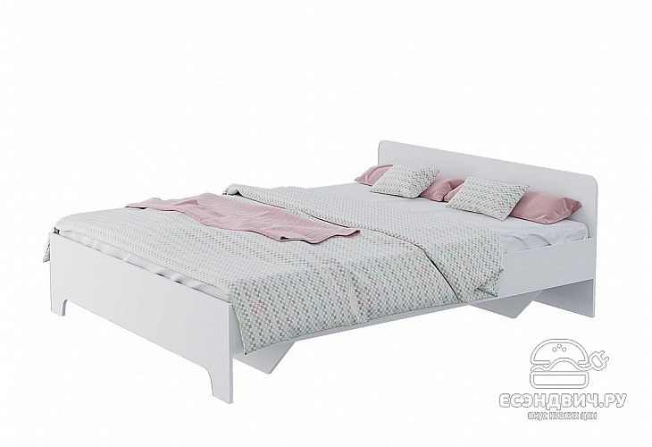 Кровать 1600 "Сандро" (Белый) /Gnt/Vr