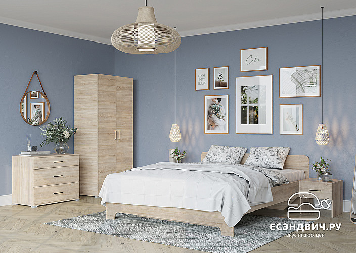 Шкаф 2-х дв. 0,8/1,83 "Сандро" (Сонома) /Gnt/Vr