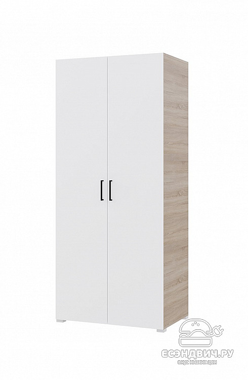 Шкаф 2-х дв. 0,8/1,83 "Сандро" (Сонома/Белый) /Gnt/Vr