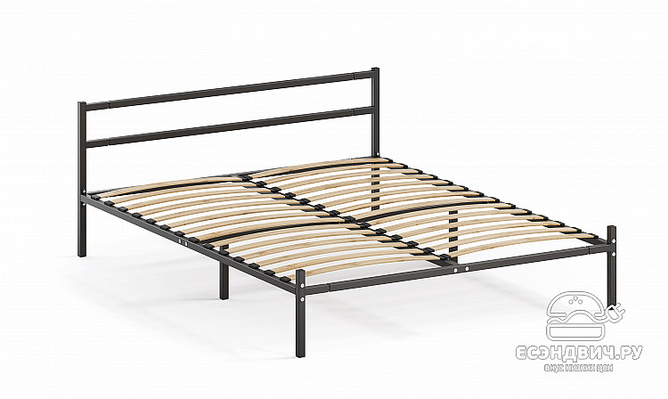 Кровать 1400 с ортопед.осн. лофт "Аллегро" (Металл черный)-Dmk/Лф