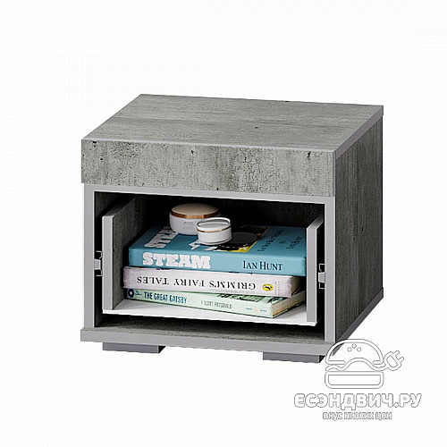 Тумба "Стайл" (Метрополитан грей/Белый глянец) /BTS/Инст ТБ-23