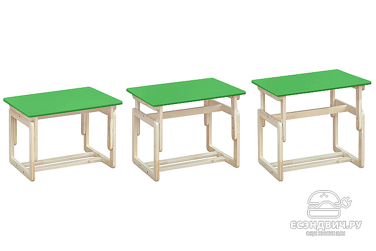 Стол детский регулируемый "Гарри" (Массив дерева) (Зеленый)/Эл