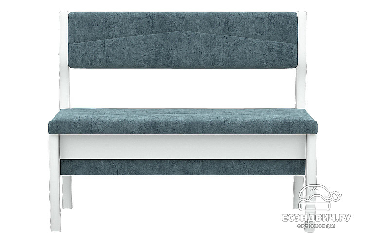 Скамья "Беркли"(Велюр Fresca ocean/Дерево цвет Снег)/Эл