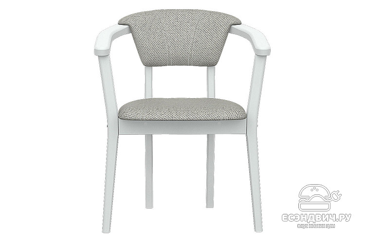 Стул "Лестер" (Массив дерева) (Цвет Снег/Рогожка Scandinavia nordic grey)/Эл
