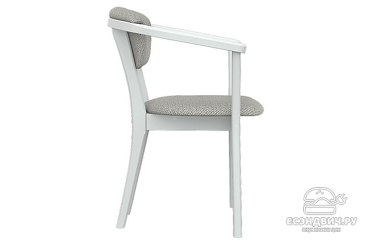 Стул "Лестер" (Массив дерева) (Цвет Снег/Рогожка Scandinavia nordic grey)/Эл