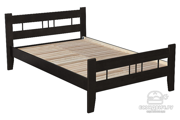 Кровать 1600 plus "Форест"  (Массив дерева) (Цвет Венге)/Эл