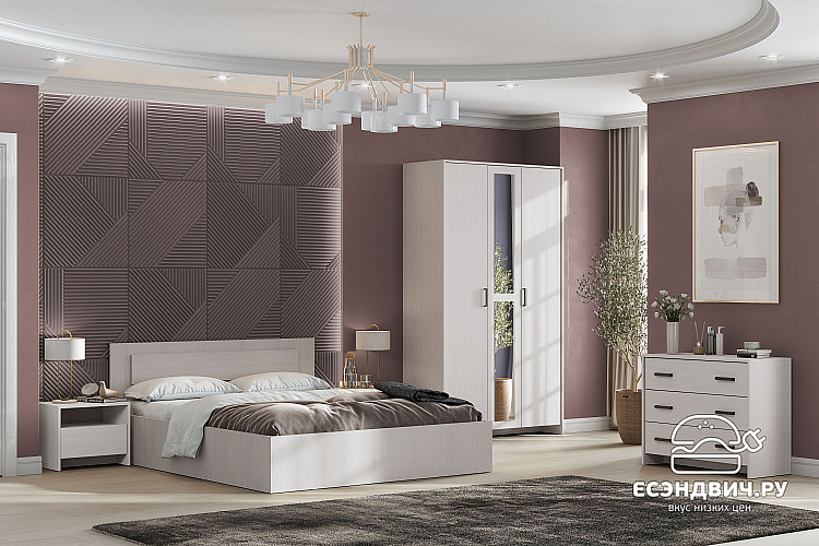 Шкаф 2-х дв.0,7 "Ромбус" (Ясень Анкор светлый) SV/NNM