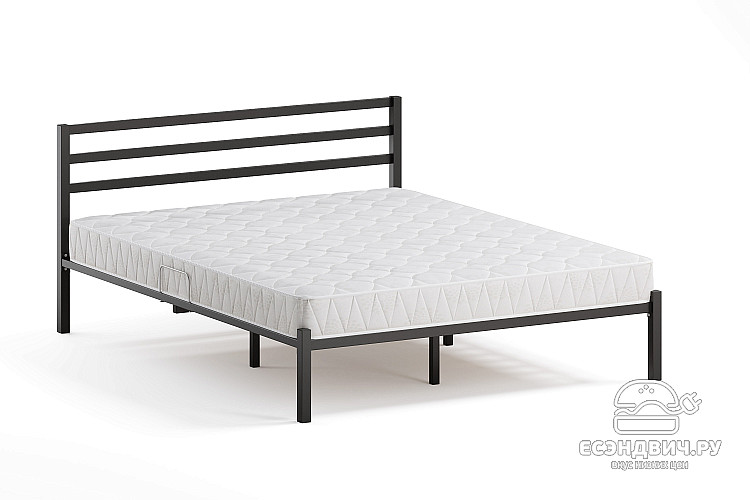 Кровать 1200 с ортопед.осн. стилл "Аллегро"(Металл черный)-Dmk/Ст