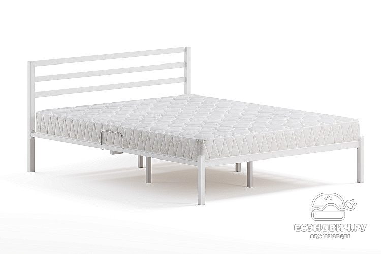 Кровать 1800 с ортопед.осн. стилл "Аллегро"(Металл белый)-Dmk/Ст