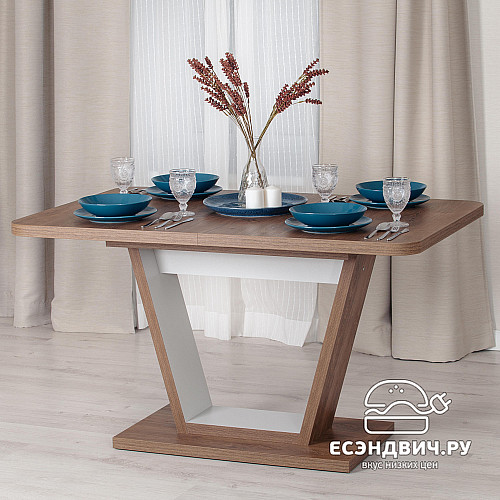 Стол раздвижной "Вокс" (Дуб Канзас/Пепел) Tch/19125