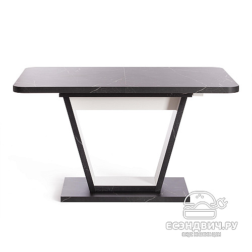 Стол раздвижной "Вокс" (Мрамор черный/Белый) Tch/19268