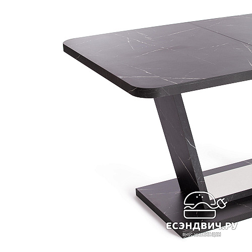 Стол раздвижной "Вокс" (Мрамор черный/Белый) Tch/19268