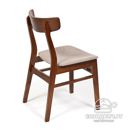 Стул  "Рэй" (Дерево цвет Тёмный Дуб/Велюр бежевый) Tch/13808