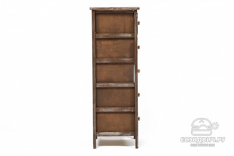 Комод 5 ящ. "Бриджит"(МДФ/Дерево цвет коричневый с рис.) Tch/11492