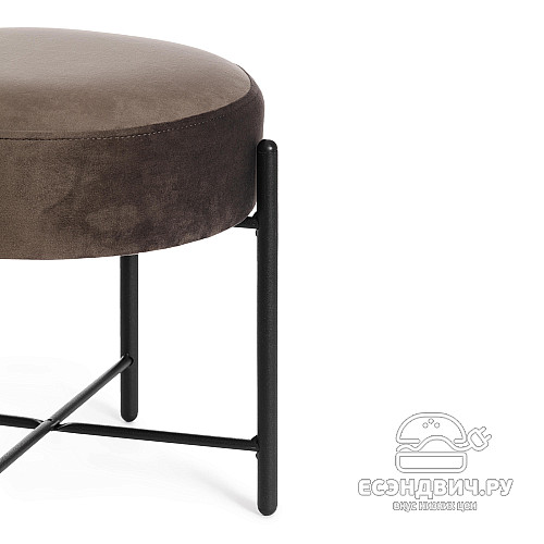 Банкетка "Фьюжн"(Велюр Темно-коричневый/Металл Черный) Tch/19244
